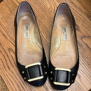 Jimmy Choo Black Flats shoes size 38.5